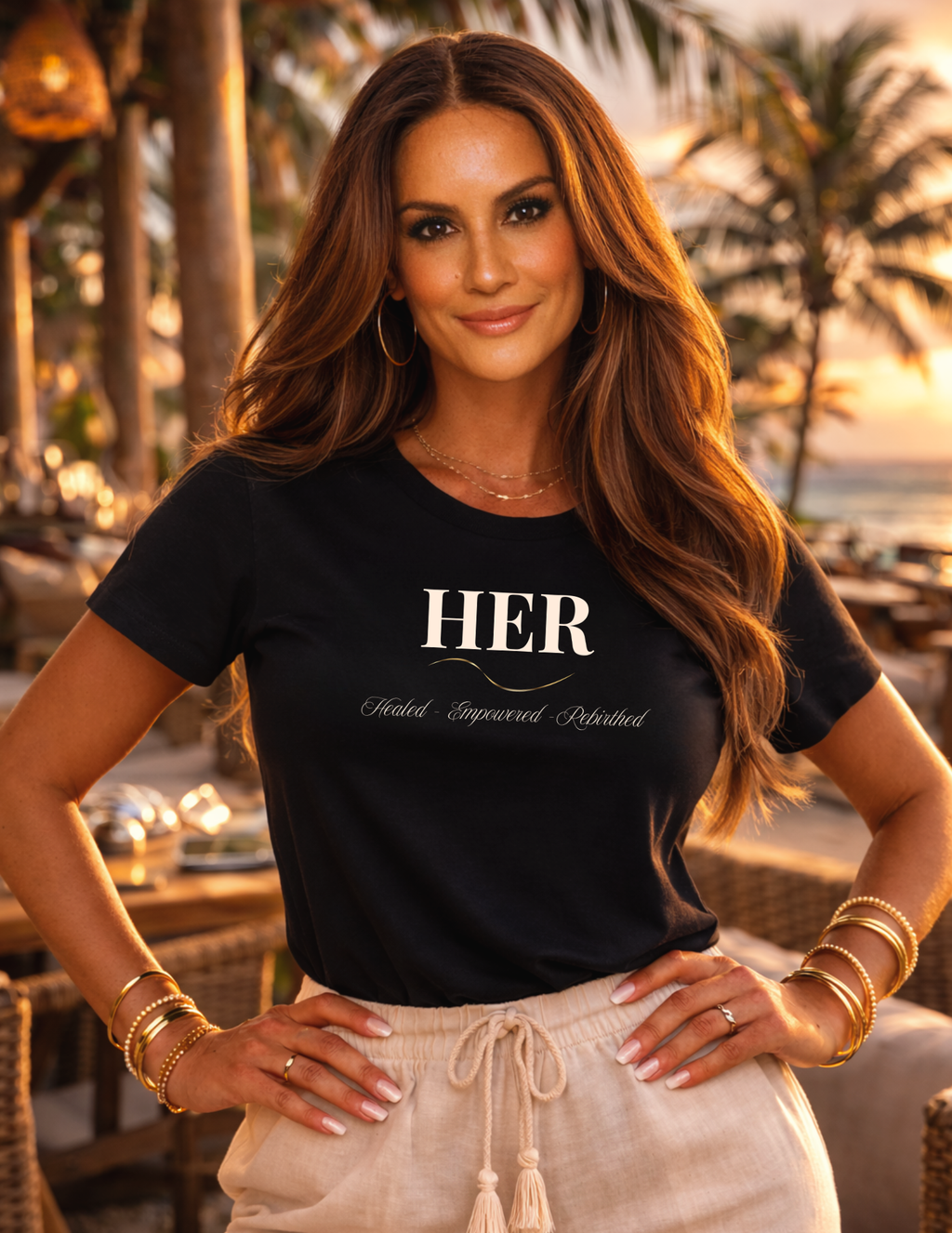 HER Healed Empowered Rebirthed Shirt | Women Empowerment Tee | Signature Black Edition Statement Top
