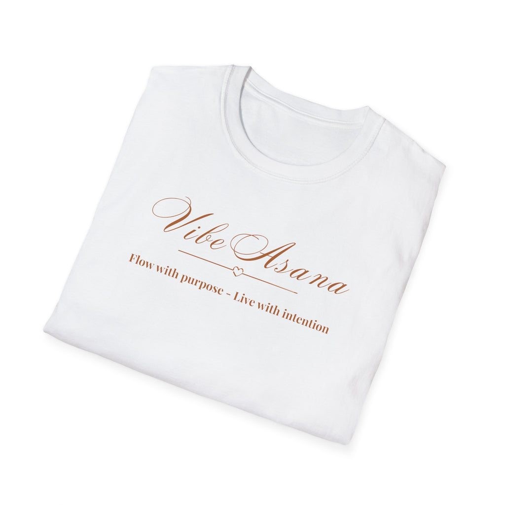 Vibe Asana T-Shirt for Women | Flow With Purpose Live With Intention Tee | Yoga Lifestyle Shirt | Mindful Graphic Tee | Wellness Apparel