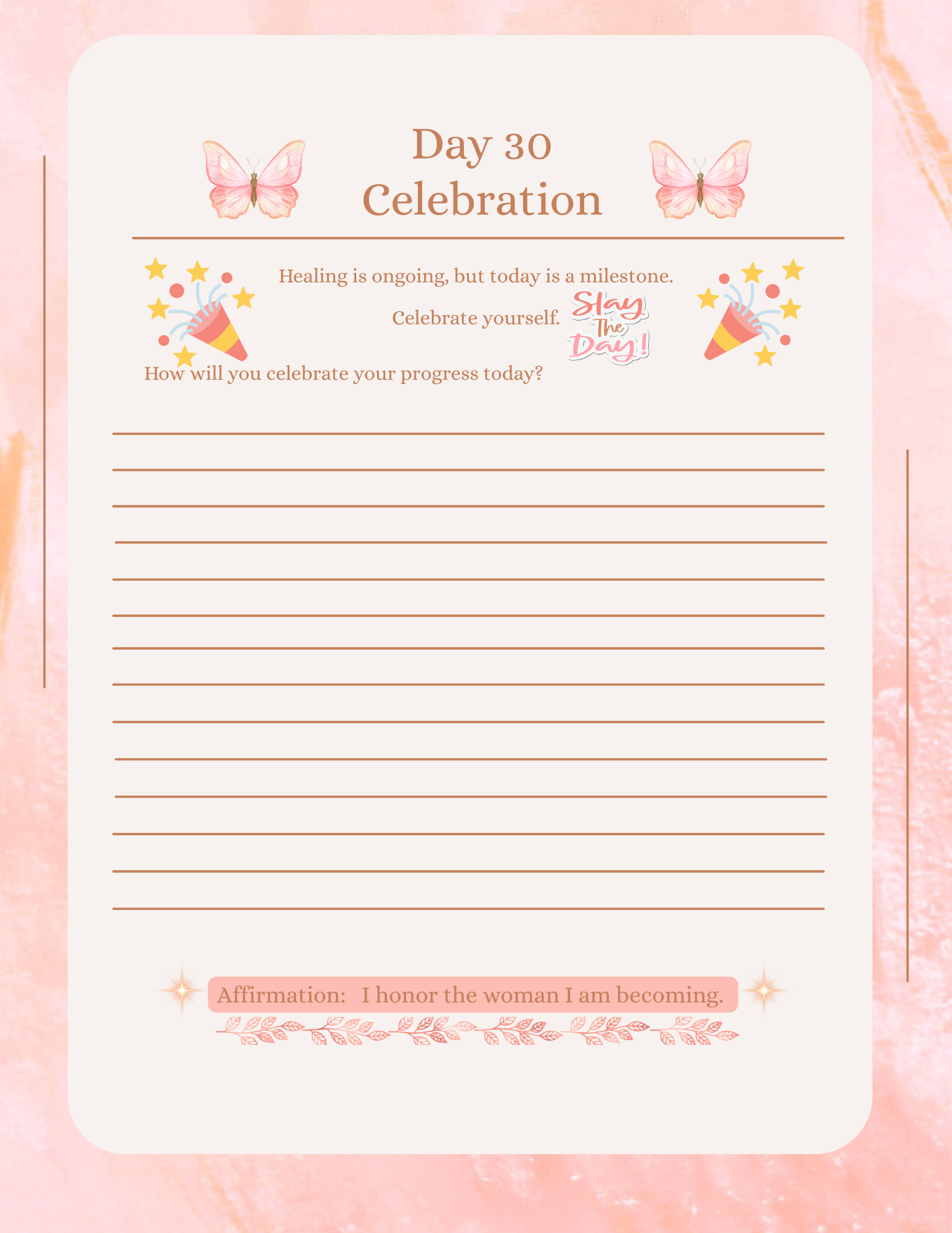 She Heals - 30 Day Guided Healing Journal  "Print + Digital Bundle"