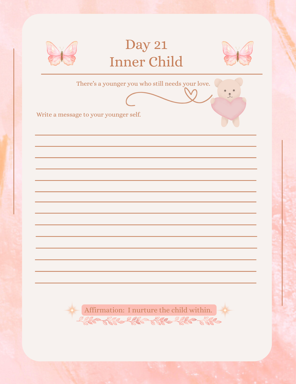 She Heals - 30 Day Guided Healing Journal  "Print + Digital Bundle"