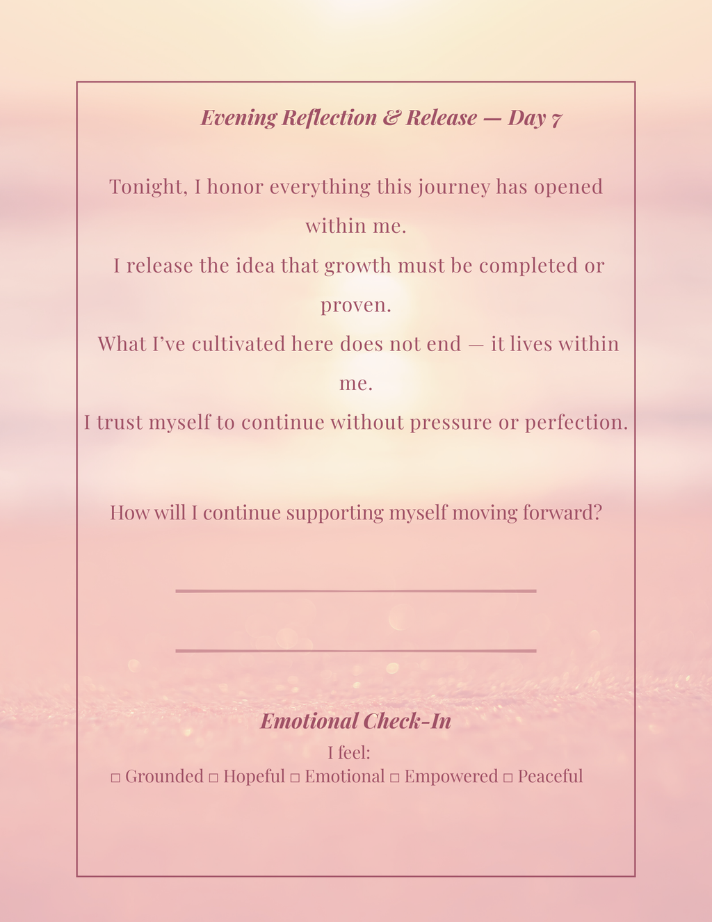 7-Day Morning & Evening Ritual Planner - A Gentle Return to Yourself " Print + Digital Bundle'