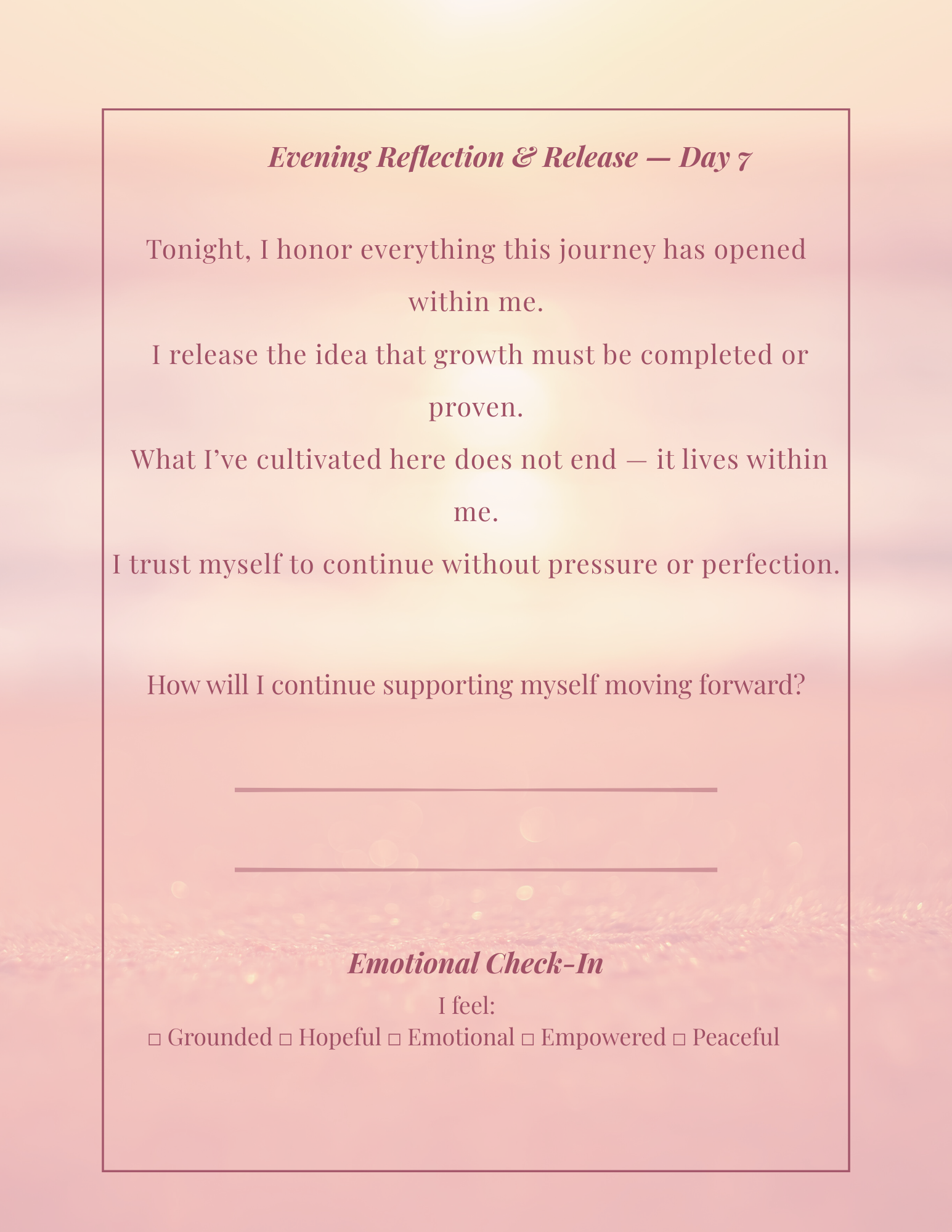 7-Day Morning & Evening Ritual Planner - A Gentle Return to Yourself " Print + Digital Bundle'